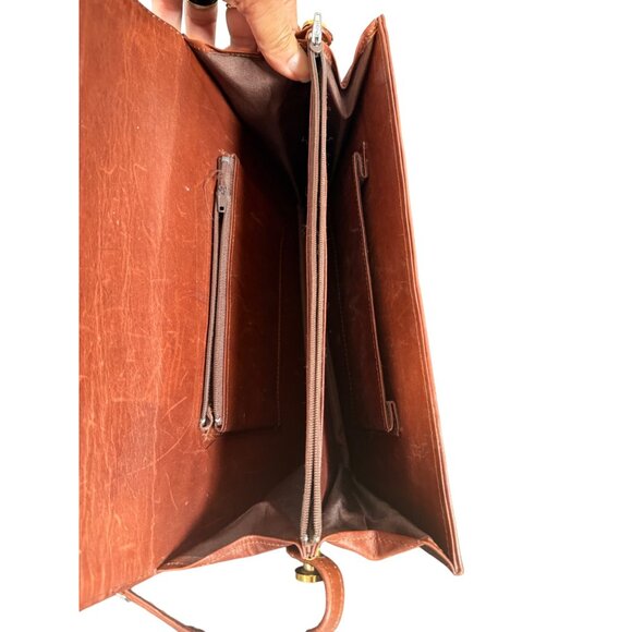 Vintage Linea Pelle Crocodile Two-Tone Hornback Embossed Leather Crossbody Bag - Picture 11 of 13